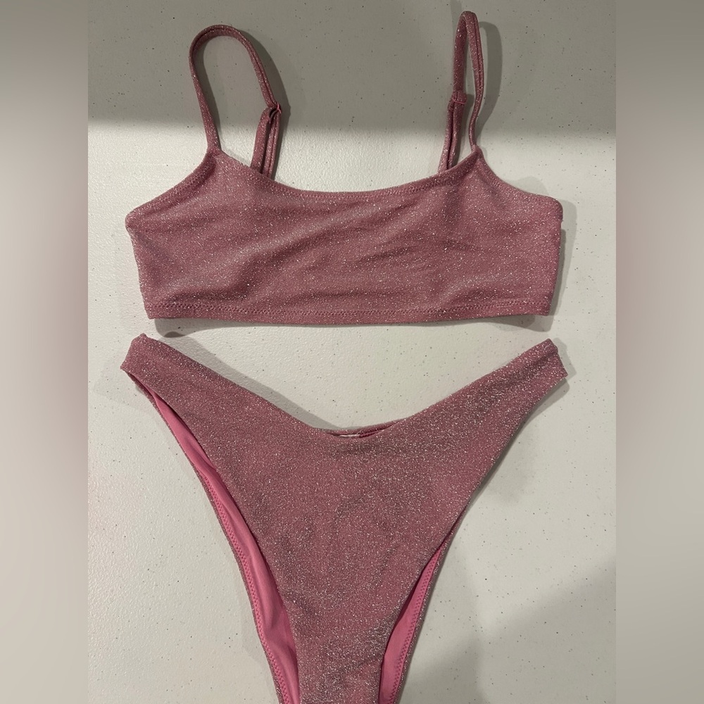 Glittery Pink Bikini Set - Picture 2 of 4